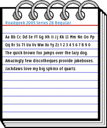 Roadgeek 2005 Series 2B Font