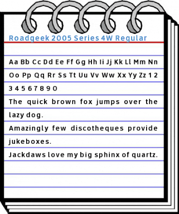 Roadgeek 2005 Series 4W Regular Font