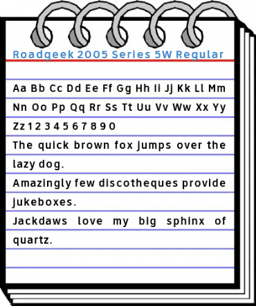Roadgeek 2005 Series 5W Regular Font