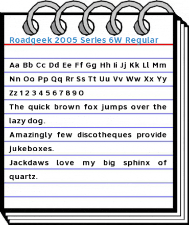 Roadgeek 2005 Series 6W Regular Font