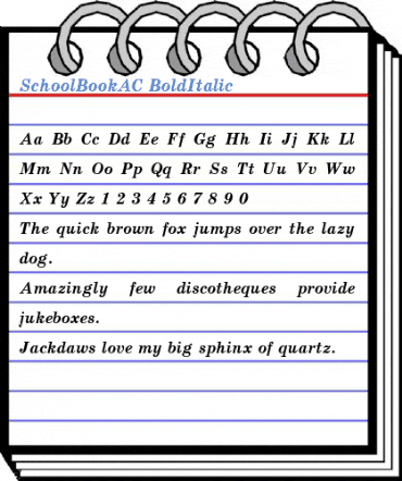 SchoolBookAC BoldItalic Font