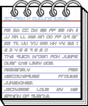 Sci Fied X Outline Italic Font