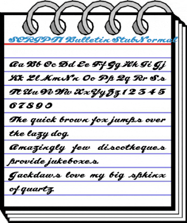 SCRIPT1 Bulletin Stub Font