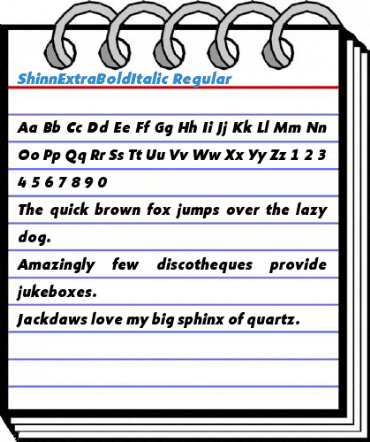 ShinnExtraBoldItalic Regular Font