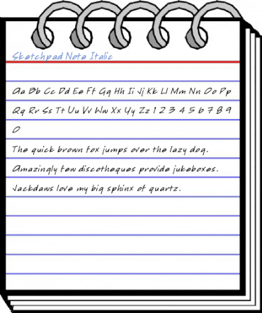 Sketchpad Note Italic Font