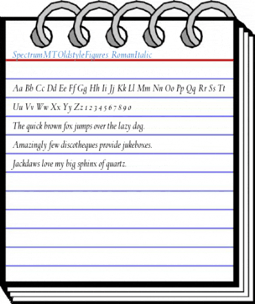 SpectrumMTOldstyleFigures RomanItalic Font