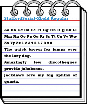 StaffordSerial-Xbold Regular Font