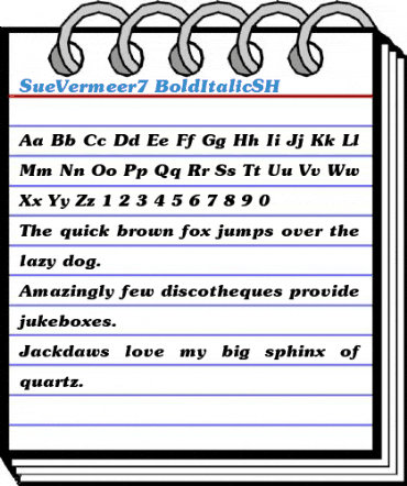 SueVermeer7 BoldItalicSH Font