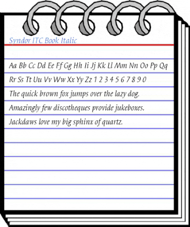 Syndor ITC Book Italic Font