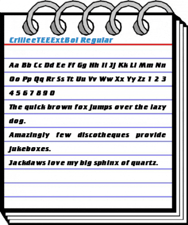 CrilleeTEEExtBol Regular Font