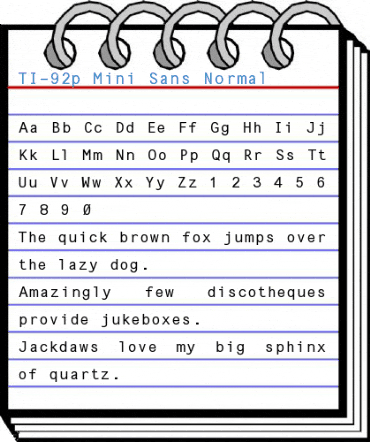 TI-92p Mini Sans Normal Font
