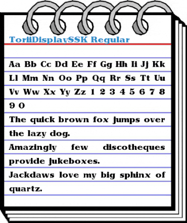 ToriiDisplaySSK Regular Font