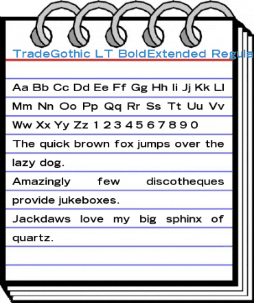 TradeGothic LT BoldExtended Font