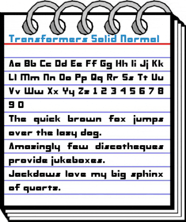 Transformers Solid Normal Font