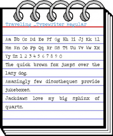 Traveling _Typewriter Font