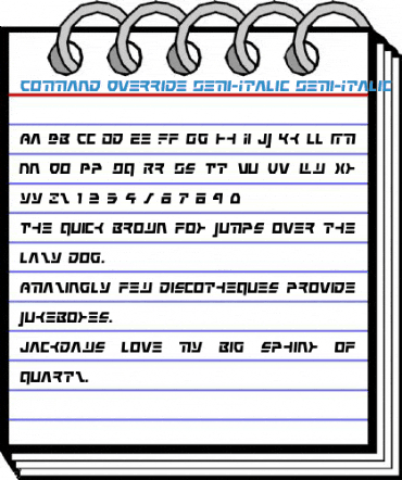 Command Override Semi-Italic Font