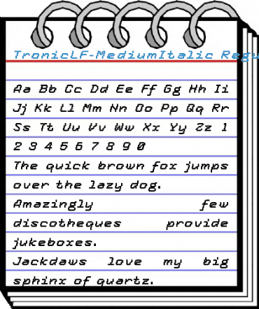 TronicLF-MediumItalic Regular Font