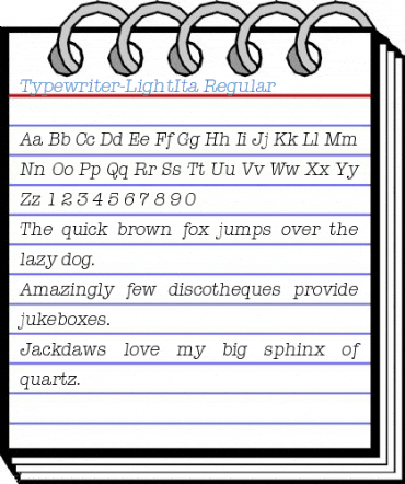 Typewriter-LightIta Regular Font