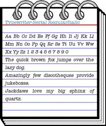 Typewriter-Serial RegularItalic Font