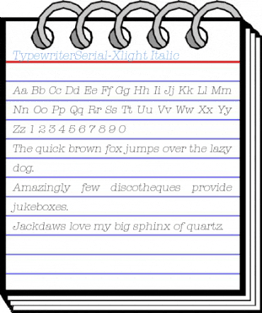 TypewriterSerial-Xlight Font
