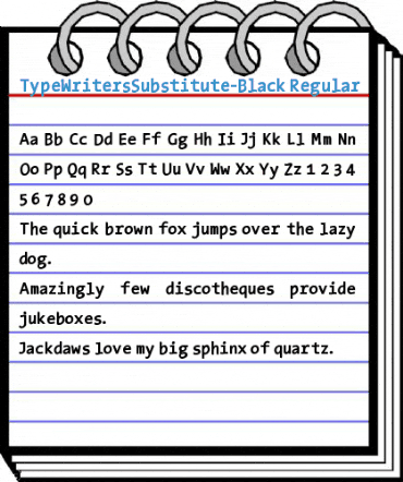 TypeWritersSubstitute-Black Regular Font