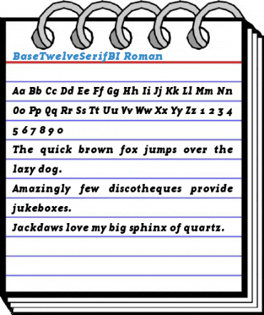 BaseTwelveSerifBI Font