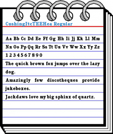 CushingItcTEEHea Regular Font