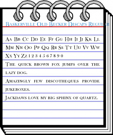 Baskerville Old Becker Discaps Font