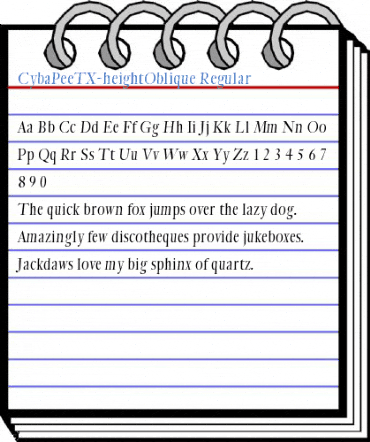 CybaPeeTX-heightOblique Font