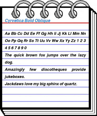 Cyrvetica Bold Oblique Font