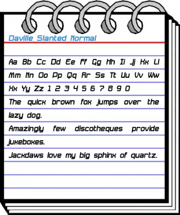 Daville Slanted Normal Font