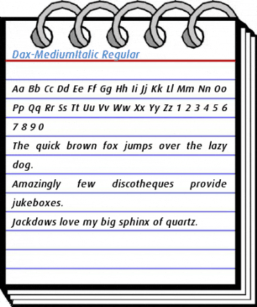 Dax-MediumItalic Regular Font