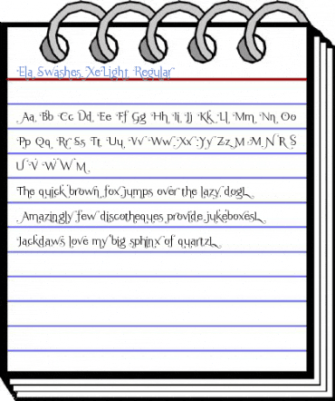 Ela Swashes XeLight Font