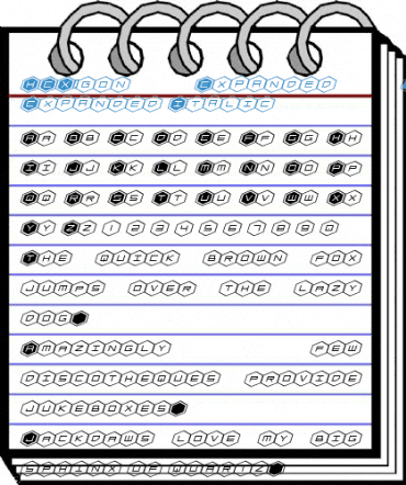 HEX:gon Expanded Italic Font