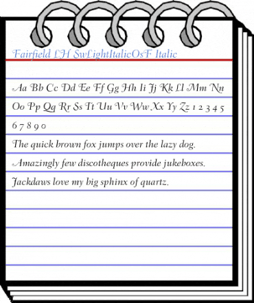 Fairfield LH SwLightItalicOsF Font