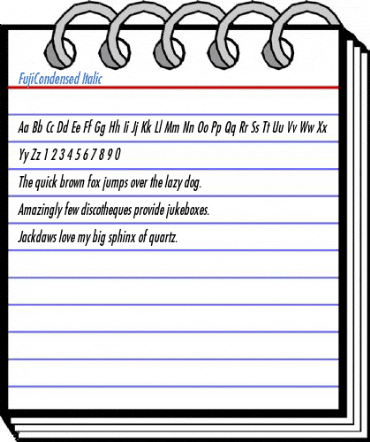 FujiCondensed Italic Font