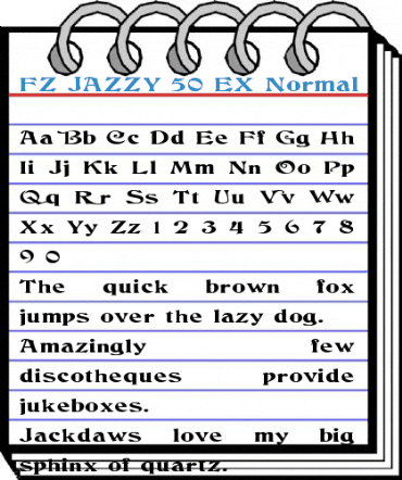 FZ JAZZY 50 EX Normal Font