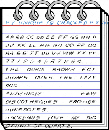 FZ UNIQUE 19 CRACKED EX Normal Font