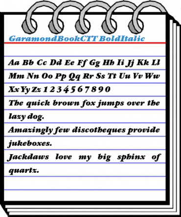 GaramondBookCTT BoldItalic Font