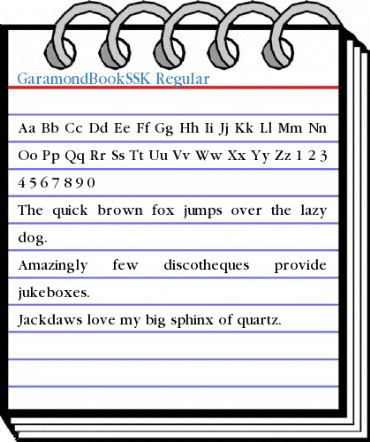 GaramondBookSSK Regular Font
