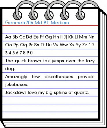 Geometr706 Md BT Medium Font