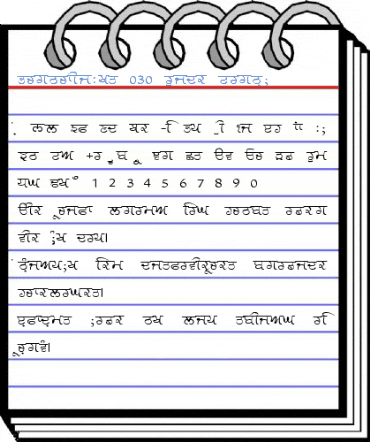 GurmukhiLys 030 Wide Font