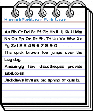 HancockParkLaser Font