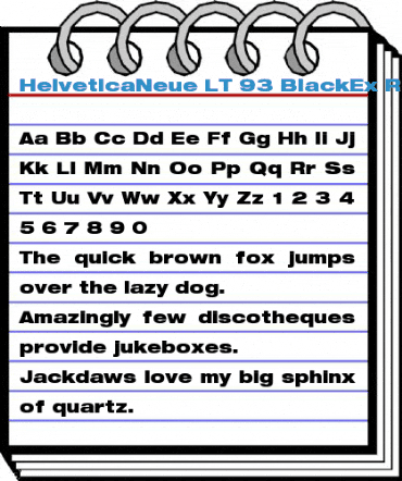 HelveticaNeue LT 93 BlackEx Regular Font