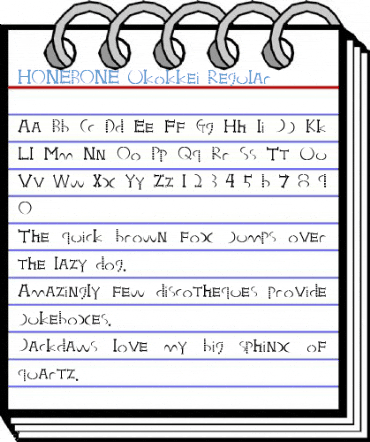 HONEBONE Ukokkei Regular Font
