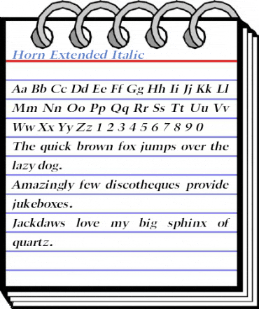 Horn Extended Italic Font
