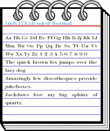 Indy17Extended Normal Font