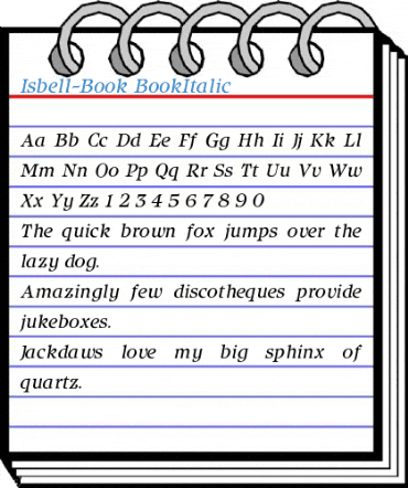 Isbell-Book BookItalic Font