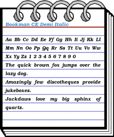 Bookman CE Demi Italic Font