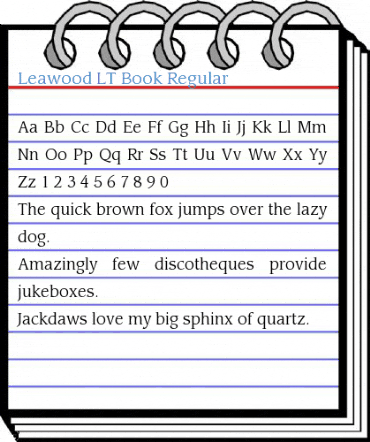 Leawood LT Book Regular Font
